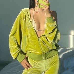 Green I.Am.Gia Daria Velour Track Jacket/Hoodie
